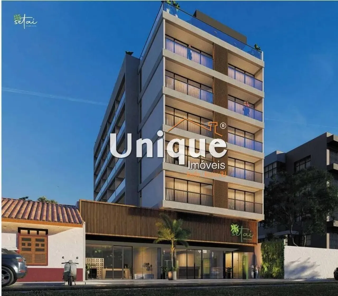 Setai Studio Hotel, quartos de 32m2 á 43,68m2 em Cabo Frio.