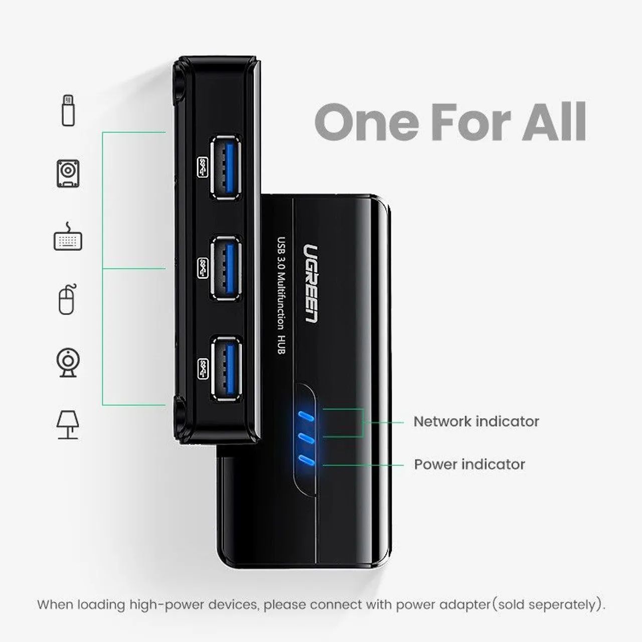 Hub Ugreen USB 3.0 + RJ45 ethernet<br>Produto Novo original - Foto 5