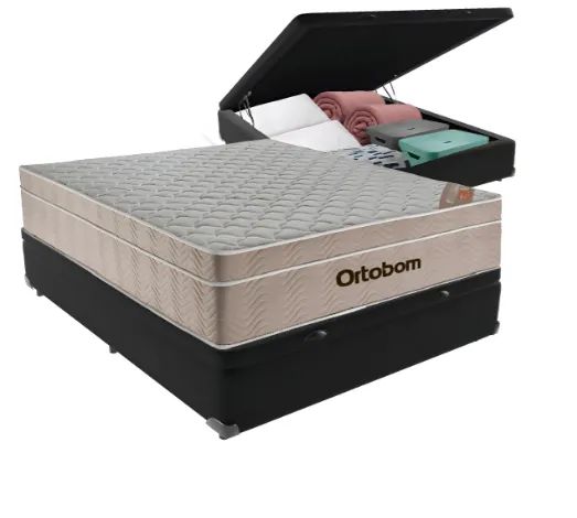 CAMA BOX BAÚ + COLCHÃO ORTOBOM - TUDO NOVO ENSACADO - Foto 2