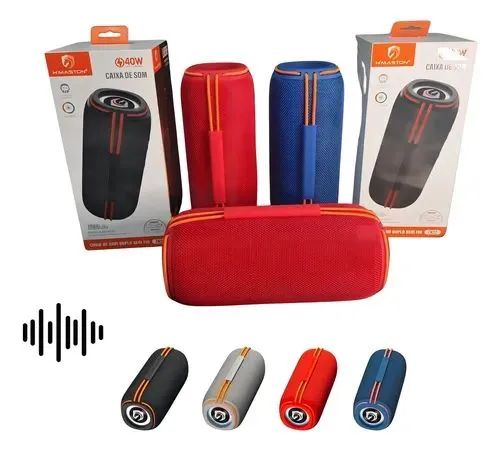 Caixa de Som Bluetooth 40W - Diversas Cores