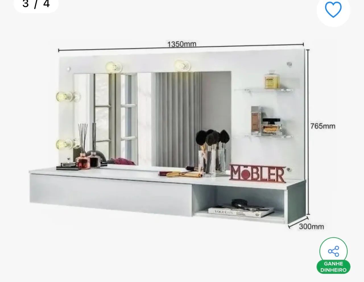 Penteadeira camarim suspensa  - Foto 2