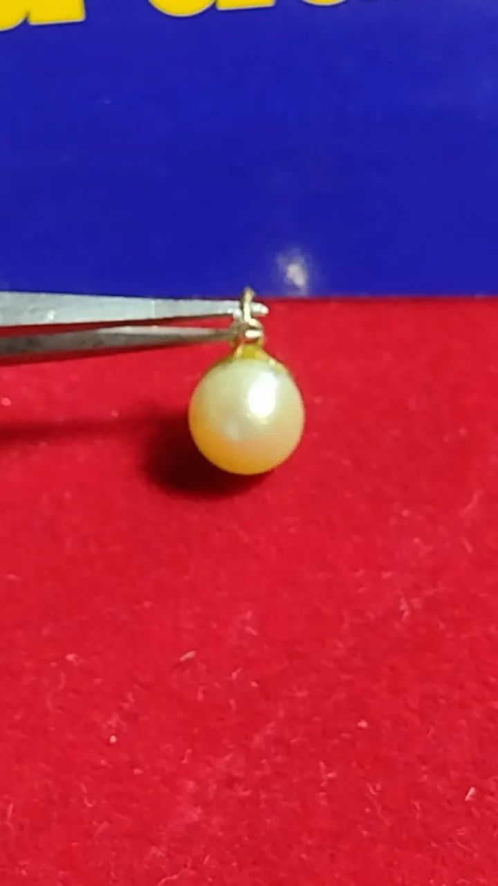 Pingente Pérola 6 mm Ouro 18 Kilates - Foto 3