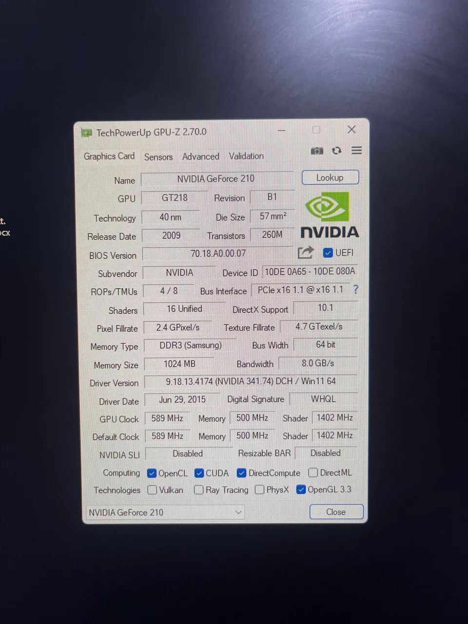 Placa de Vídeo NVIDIA GeForce 210 1GB DDR3 - Foto 3