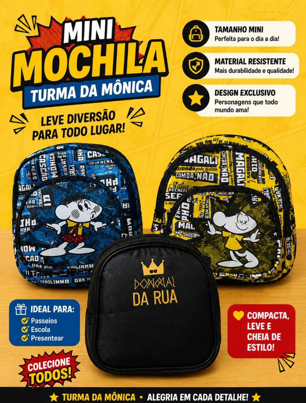 Mini mochila Turma da Monica