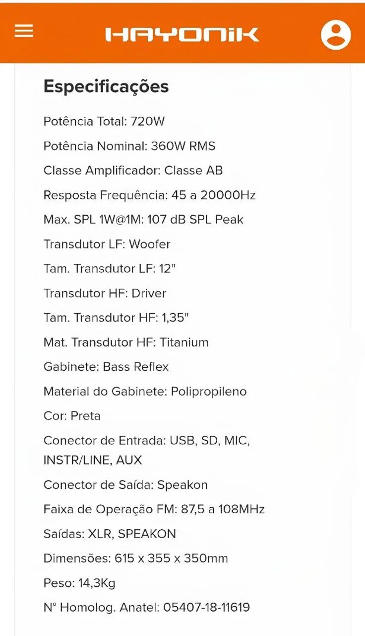 Caixa Ativa Hayonik Pro12 720W Nova - Foto 5