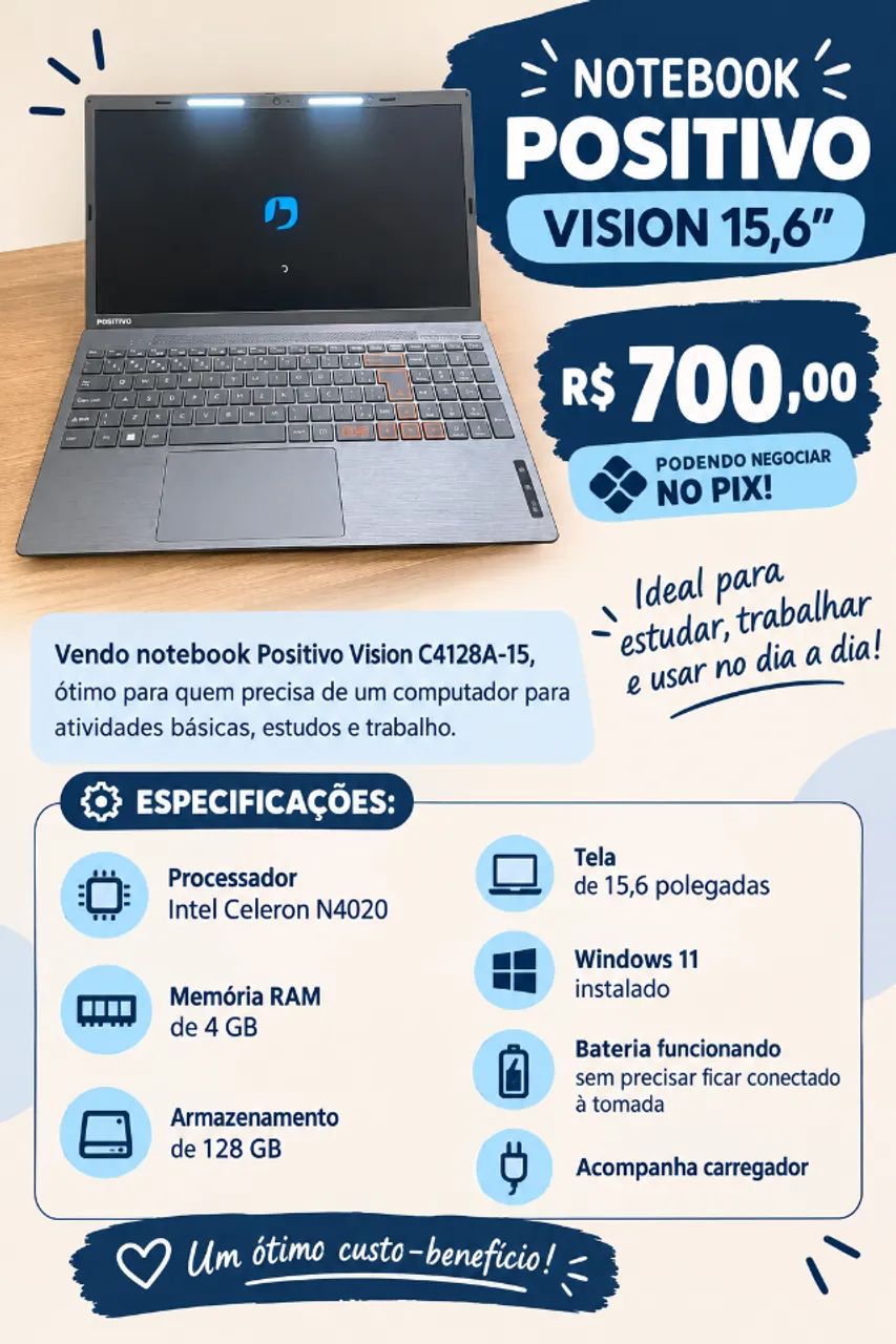 NOTEBOOK POSITIVO VISION 15,6