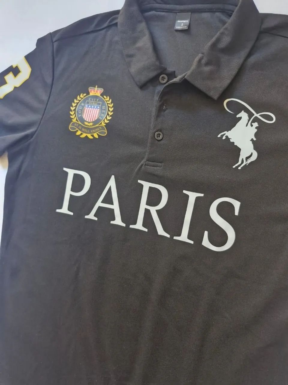 Camisa Polo PARIS Preta Premium Masculina - Foto 4