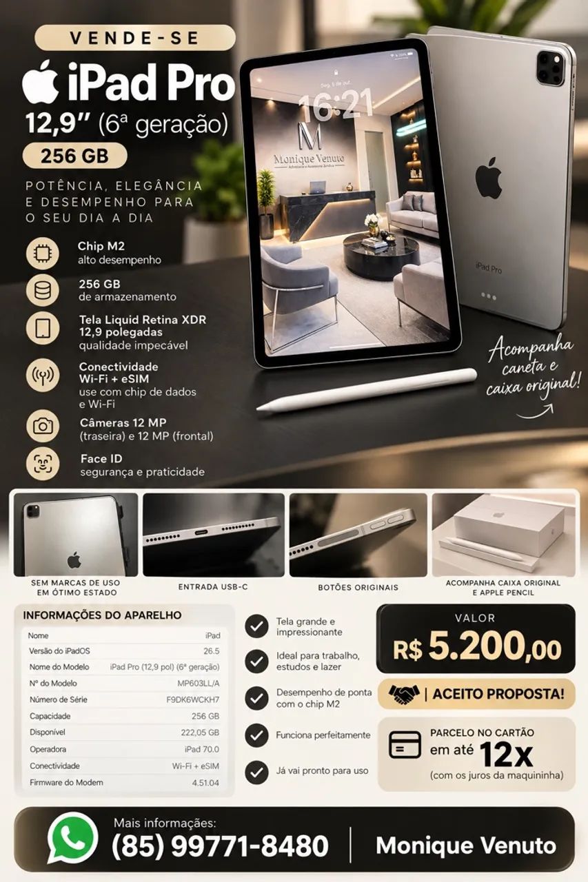 VENDO IPAD PRO + CANETA