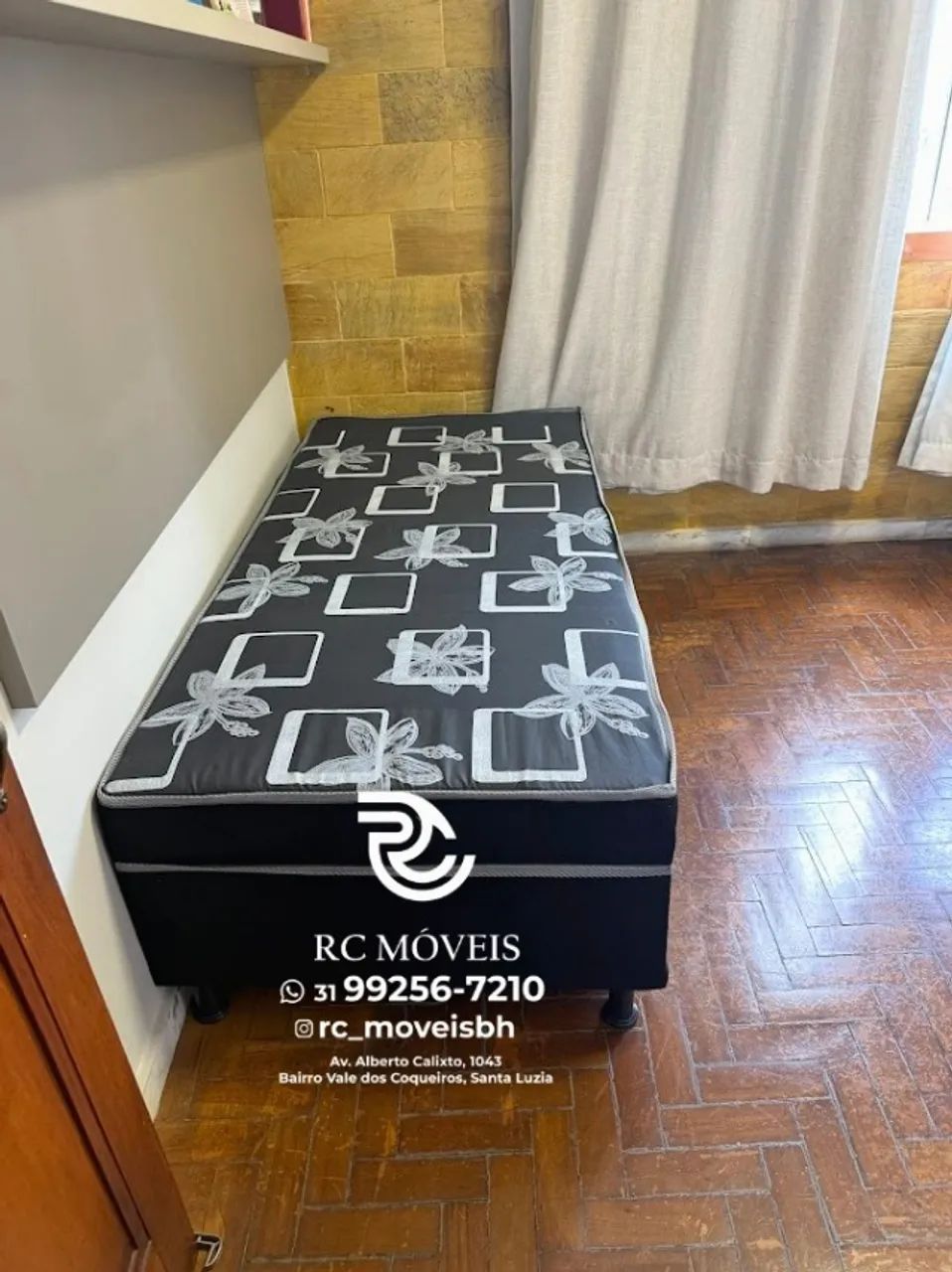 Cama box tamanho solteiro 88x1.88 Molas Ensacadas Acoplado Direto da Fábrica - Otimo Preco - Foto 2