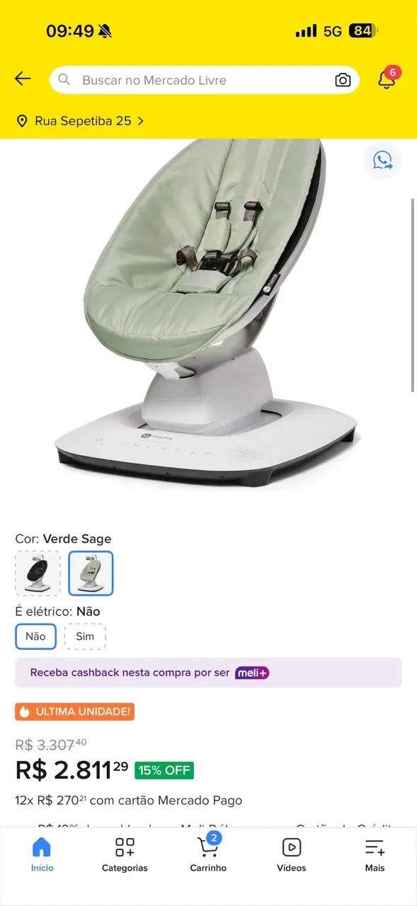 Cadeira bebê 4 moms mamaroo  - Foto 2