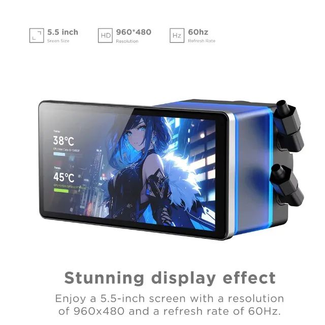 Water Cooler Jungle Leopard Pro Flow 360mm com Tela LCD Personalizável 5.5" ARGB - Foto 2