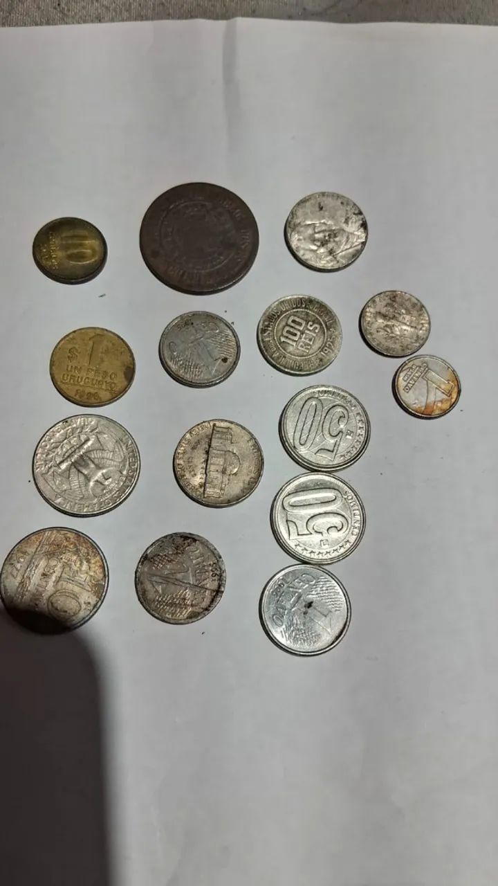 Lote de Moedas Antigas e Estrangeiras - INCLUIDO - 100 Réis (1925)