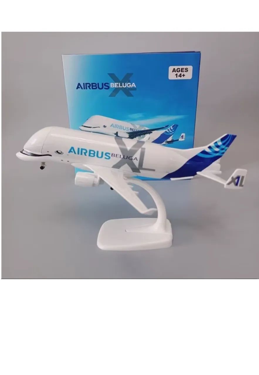 Avião Airbus Beluga A300-600ST aeronave modelo em miniatura 20cm