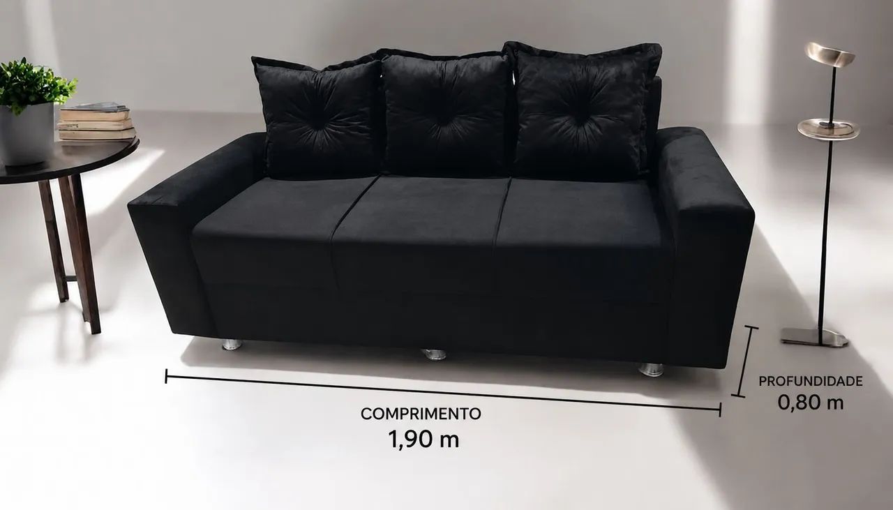 SOFÁ 3 LUGARES ALMOFADAS SOLTAS  - Foto 3
