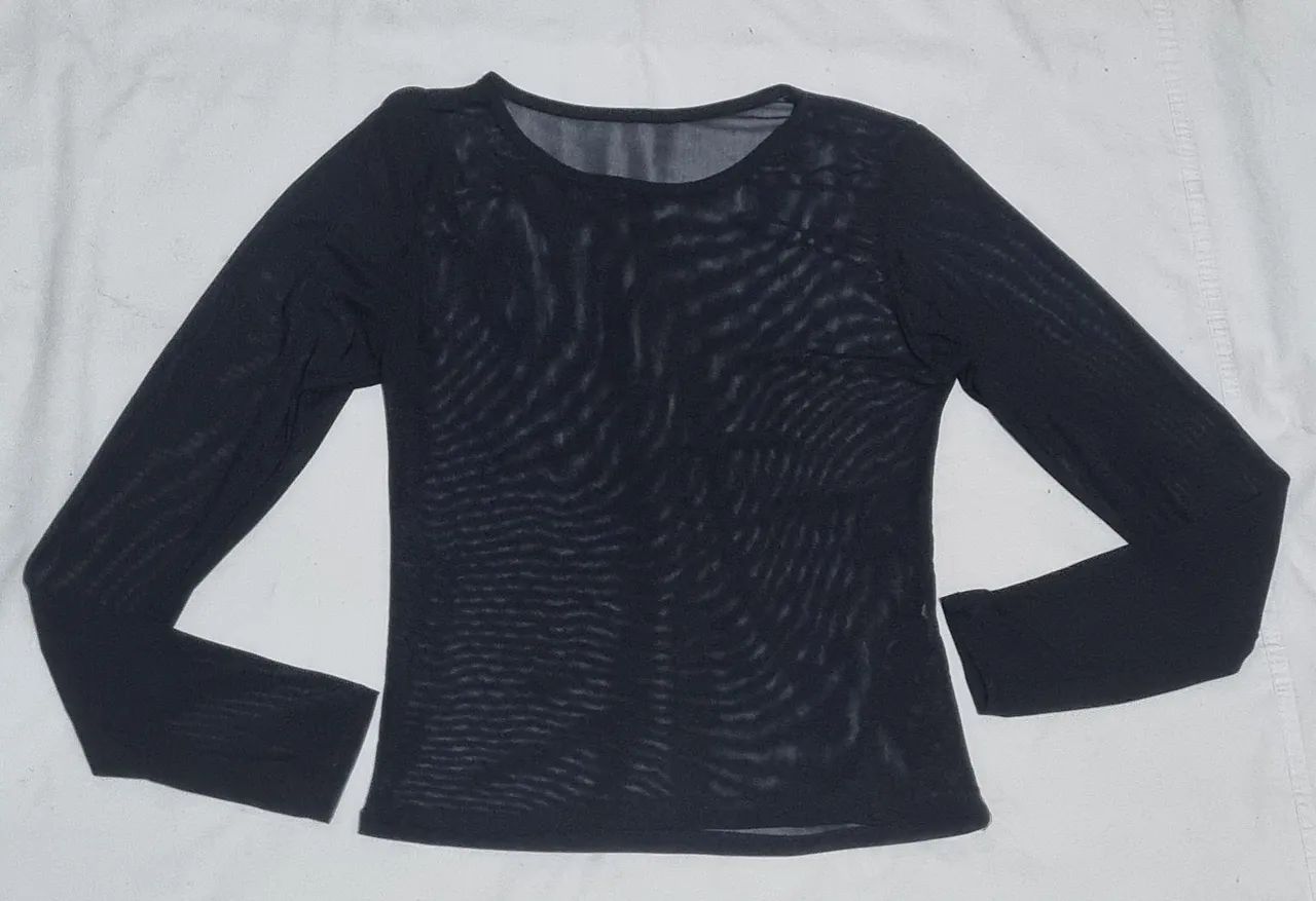 Blusa em tule preta P - Foto 5