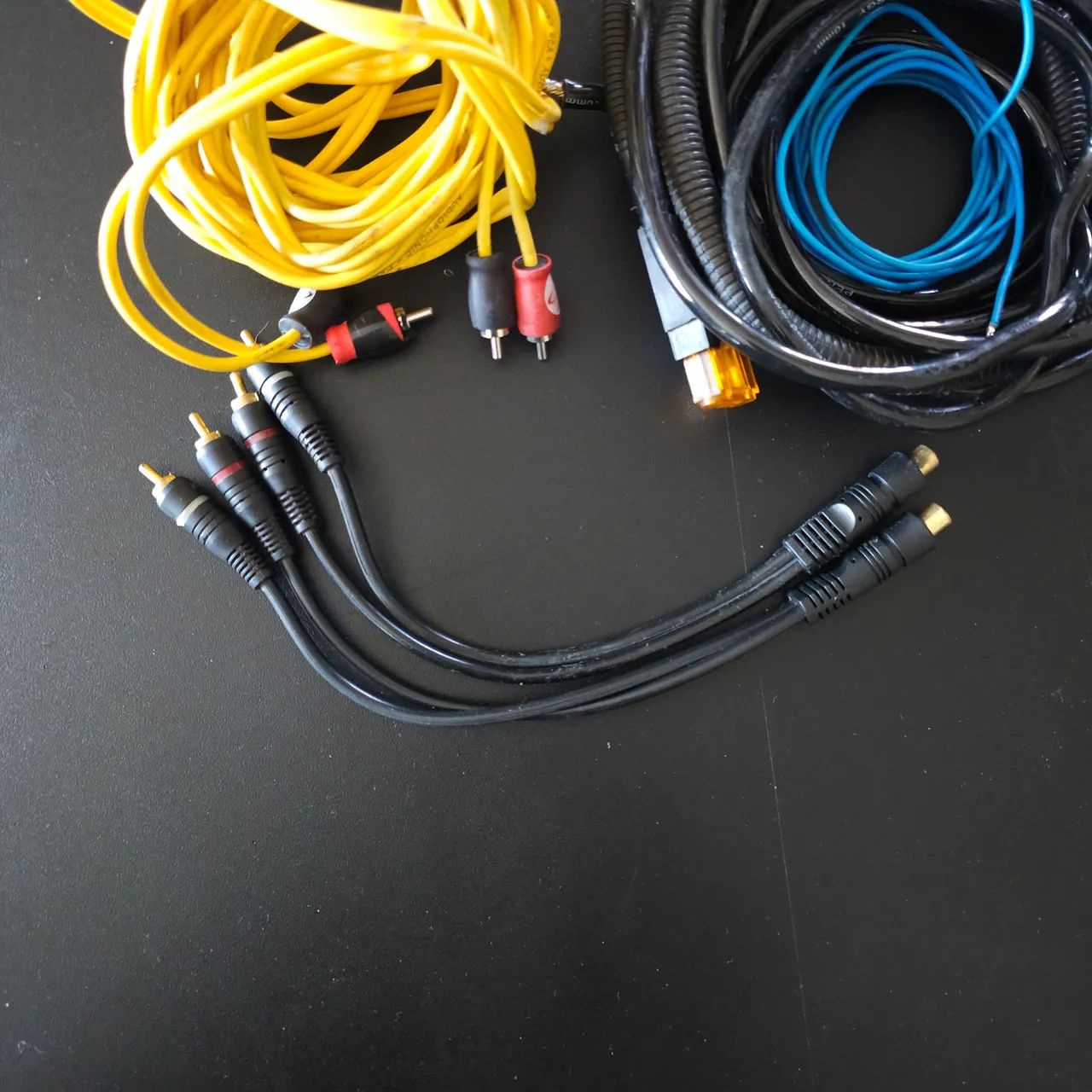 Kit instalação de som C/ cabo RCA, split rca, força e fusível. - Foto 2