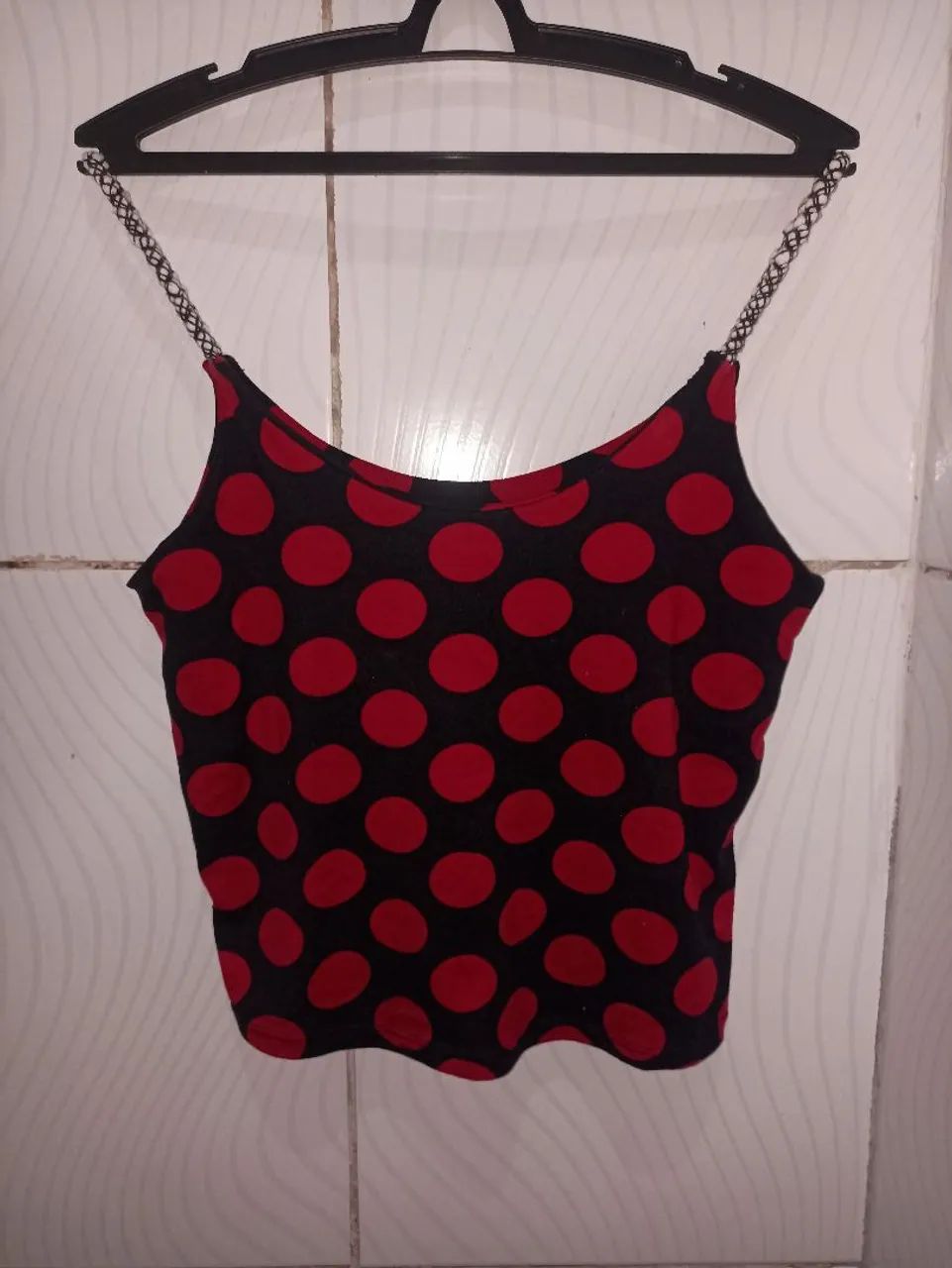 Blusa Cropped de Bolinhas Feminino M  - Foto 3