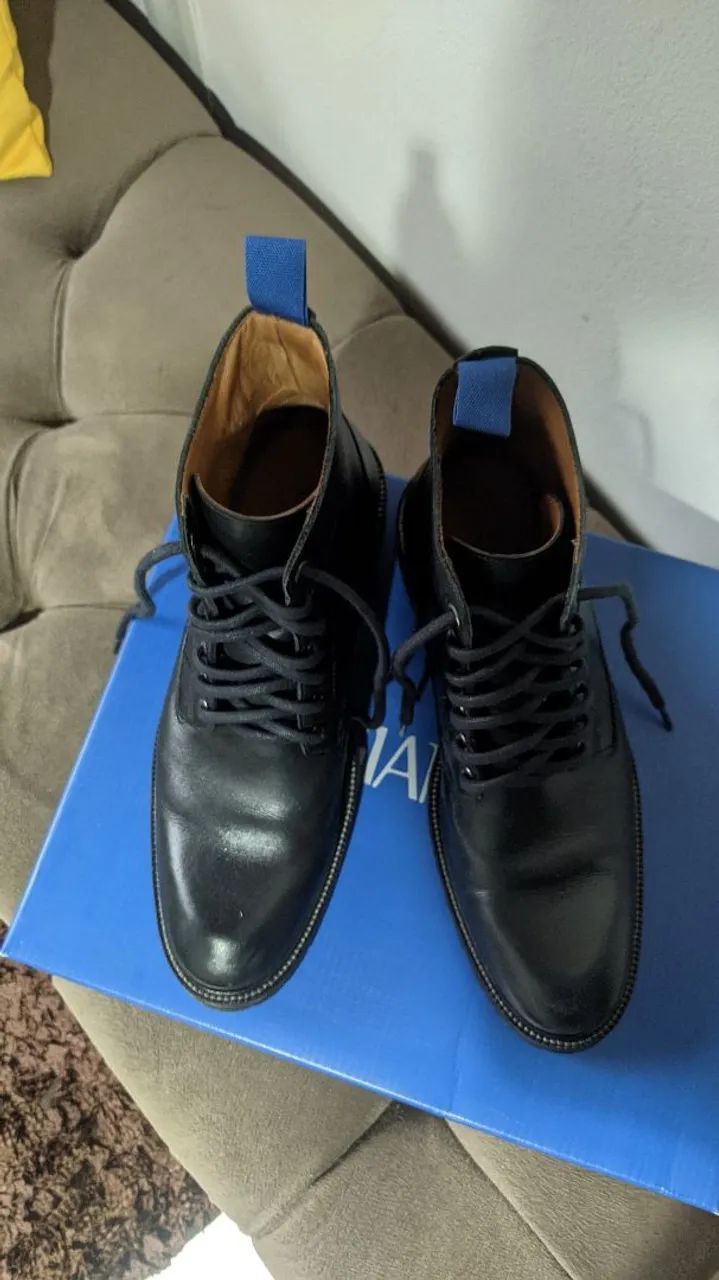 Bota Coturno Siena Gianno de Couro Preto - Foto 5