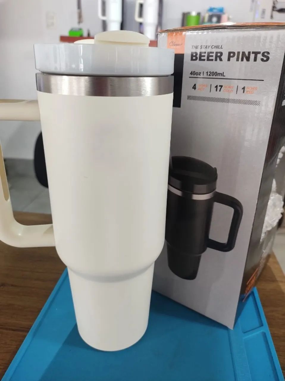 Copo Termico 1200 ML Branco - Foto 4