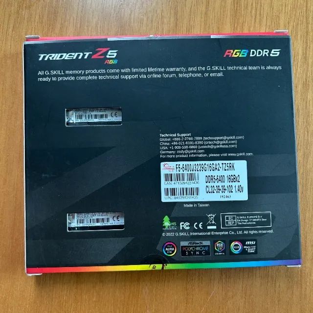 Memória RAM 32GB DDR5 6400MHz G.Skill Trident Z5 RGB - Memória RAM