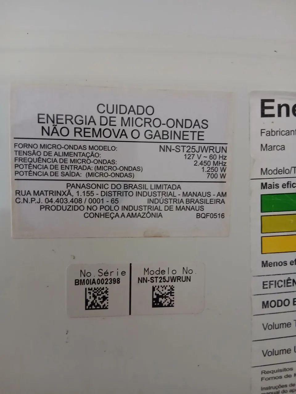 Micro-ondas Panasonic 21 Litros (127V) - Funcionando Perfeitamente! - Foto 3