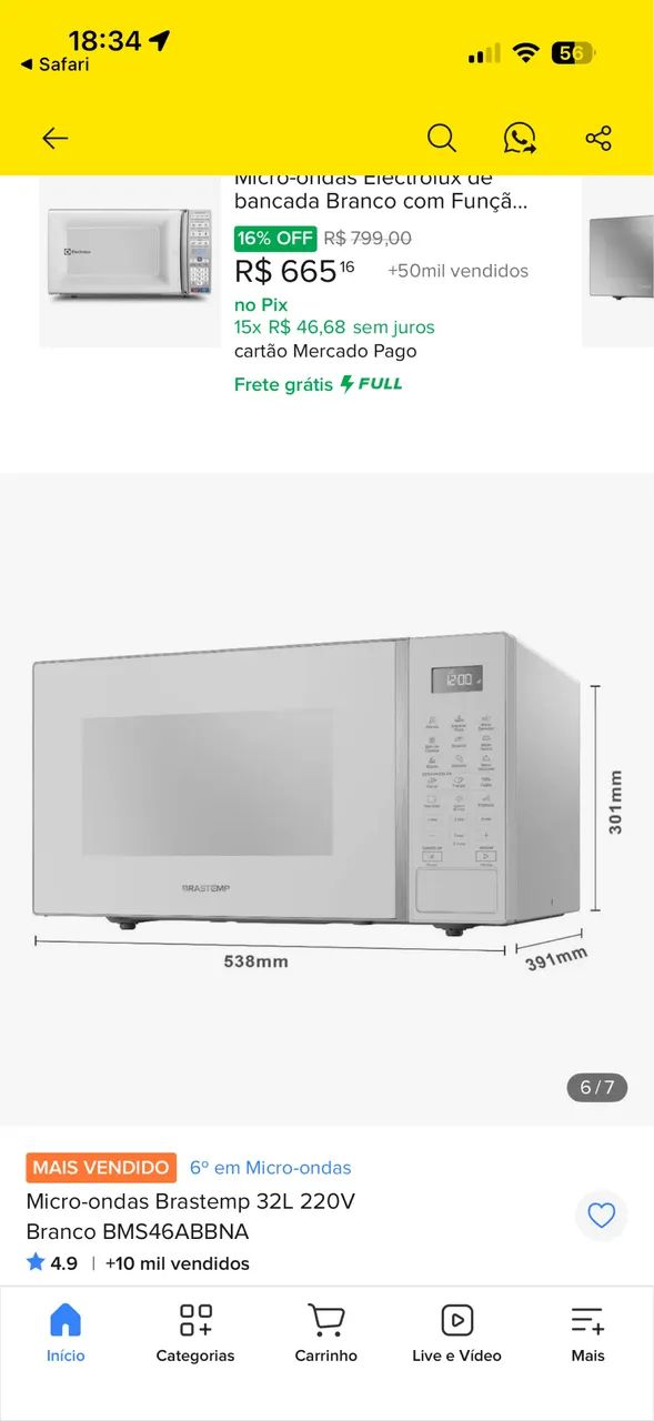 Microondas Brastemp 32 litros  - Foto 2