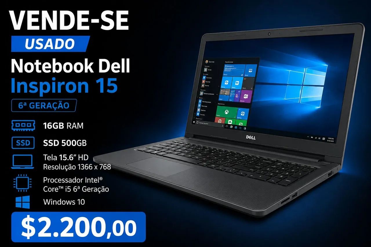 Inspiron 15 6 Geração 16GB RAM | SSD 500 - Notebooks - Parque
