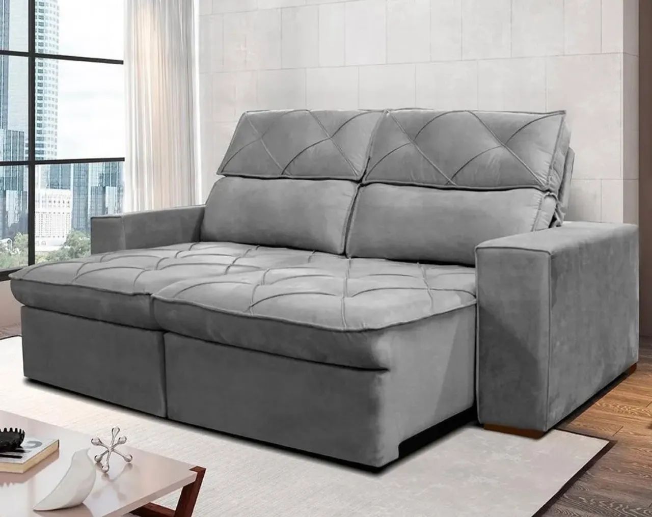 Sofá Retrátil/Reclinável Scott 206 cm - Foto 5