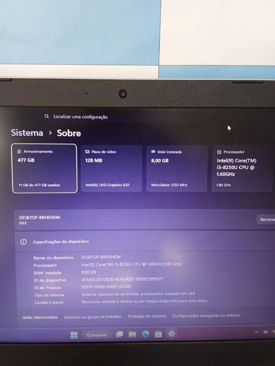 Notebook Lenovo Core i5 8th - 8GB - 480gb SSD - Foto 4