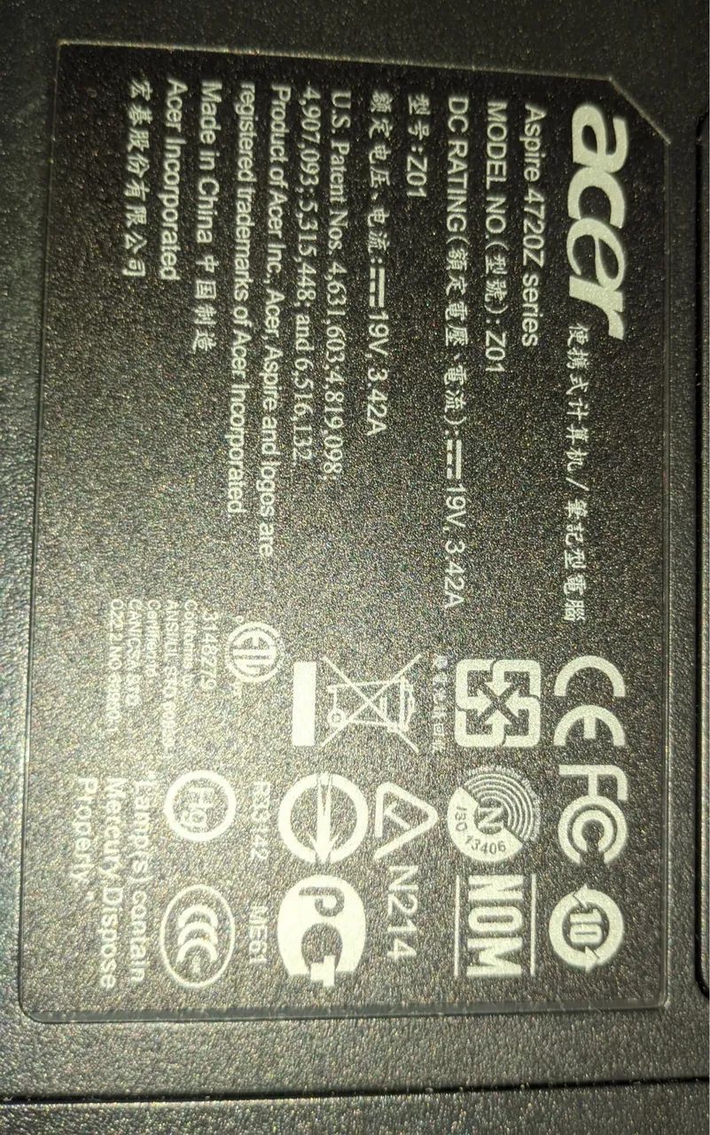 Notebook Acer Aspire 4720Z séries - Foto 5