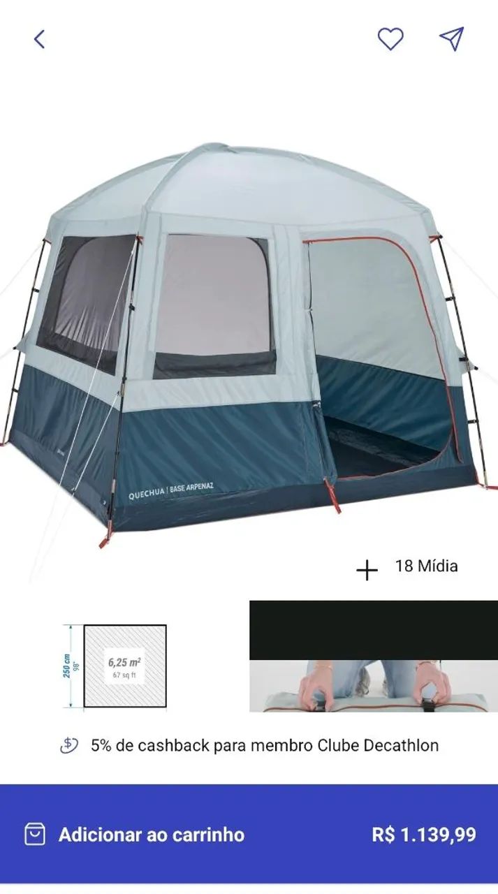 Base M Quechua semi nova 2,5x2, 5 - Foto 4