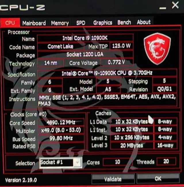 Processador Intel Core i9-10900K 10ª Geração - 5.3GHz - Foto 2