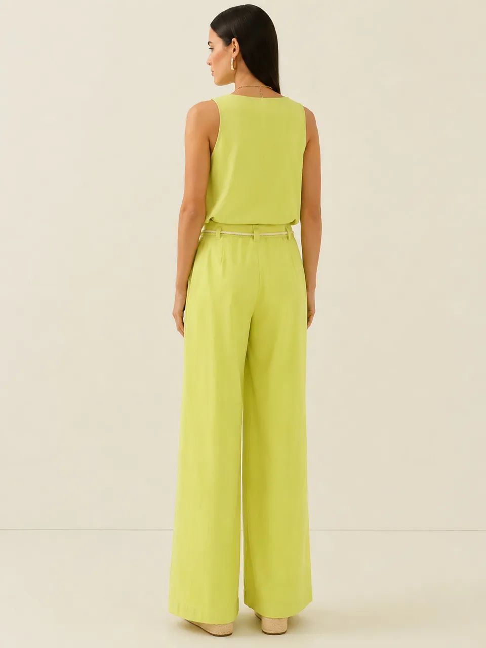 Calça pantalona verde  - Foto 2