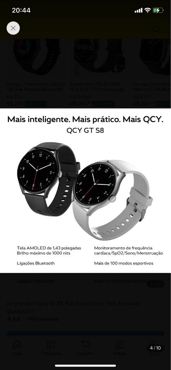 Smartwatch Qcy Gt S8 Full Touch Bluetooth  - Foto 5
