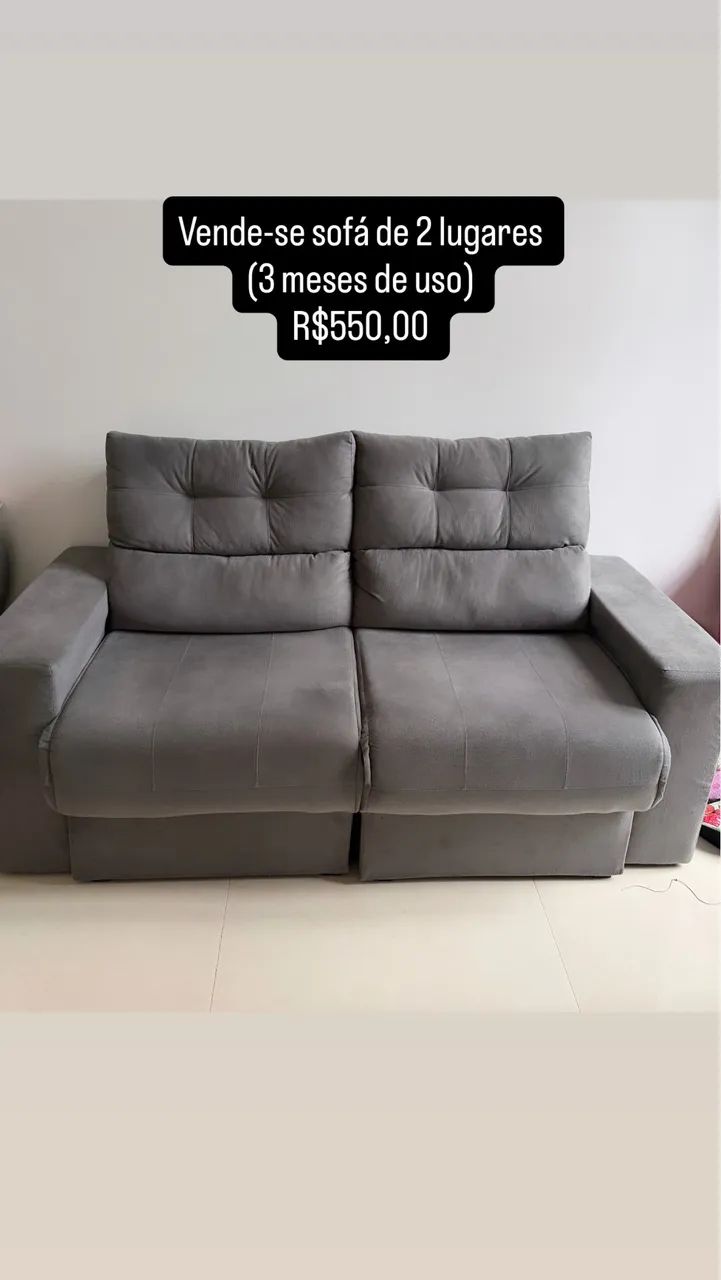 Vende-se sofá de dois lugares retrátil e reclinável 