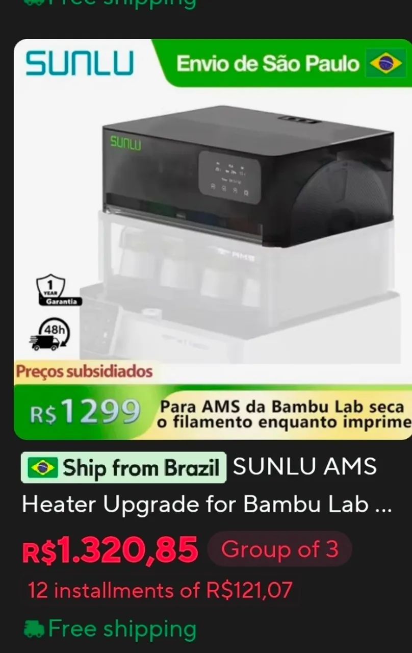 Bambu lab P1S com dois AMS com aquecimento - até 8 cores - Foto 3