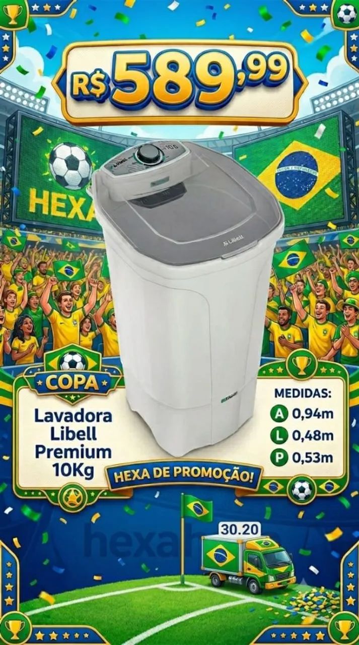Lavadoura Libel 10kg tanquinho 