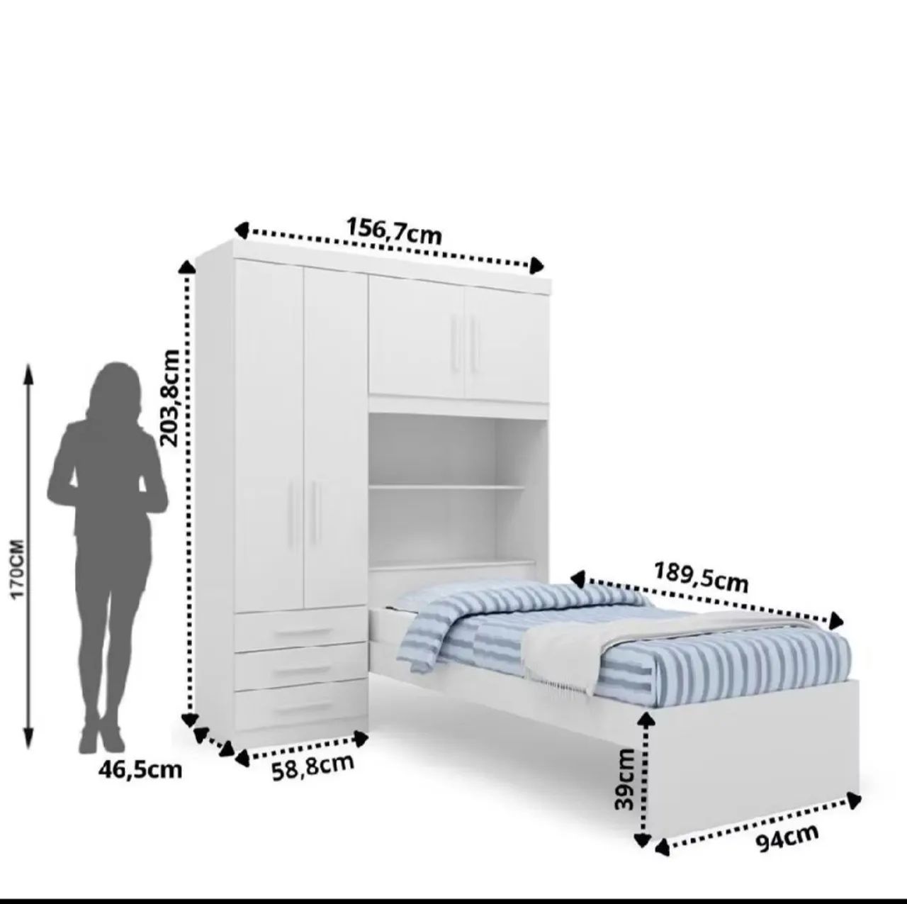 Guarda roupa com cama conjugada  - Foto 3