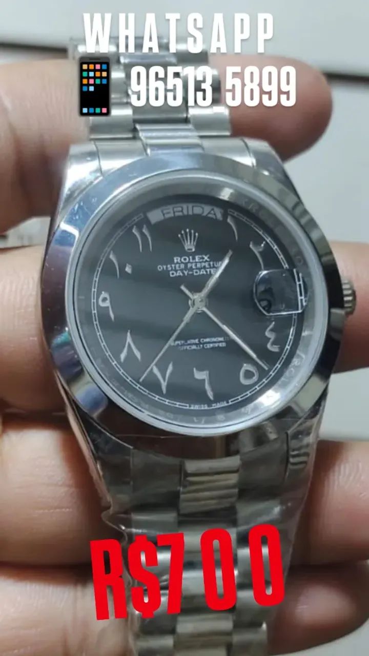 Relógio ROLEX Day - Date Automático - Numerais em Árabe (Entregamos) - Foto 2