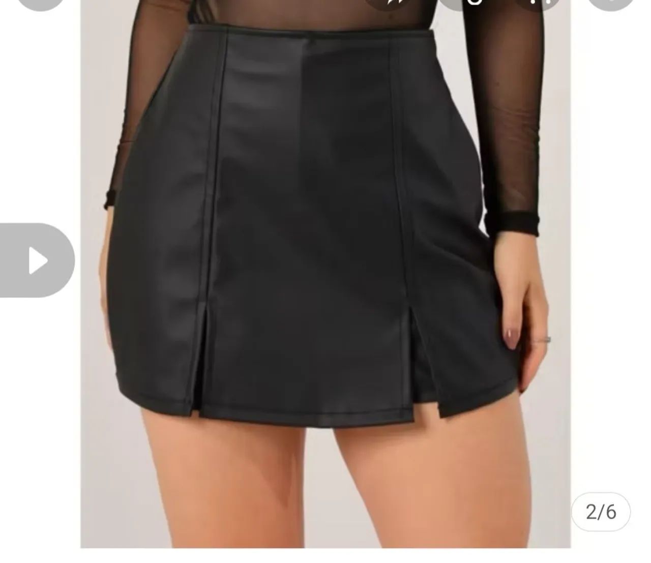 Short saia preta 