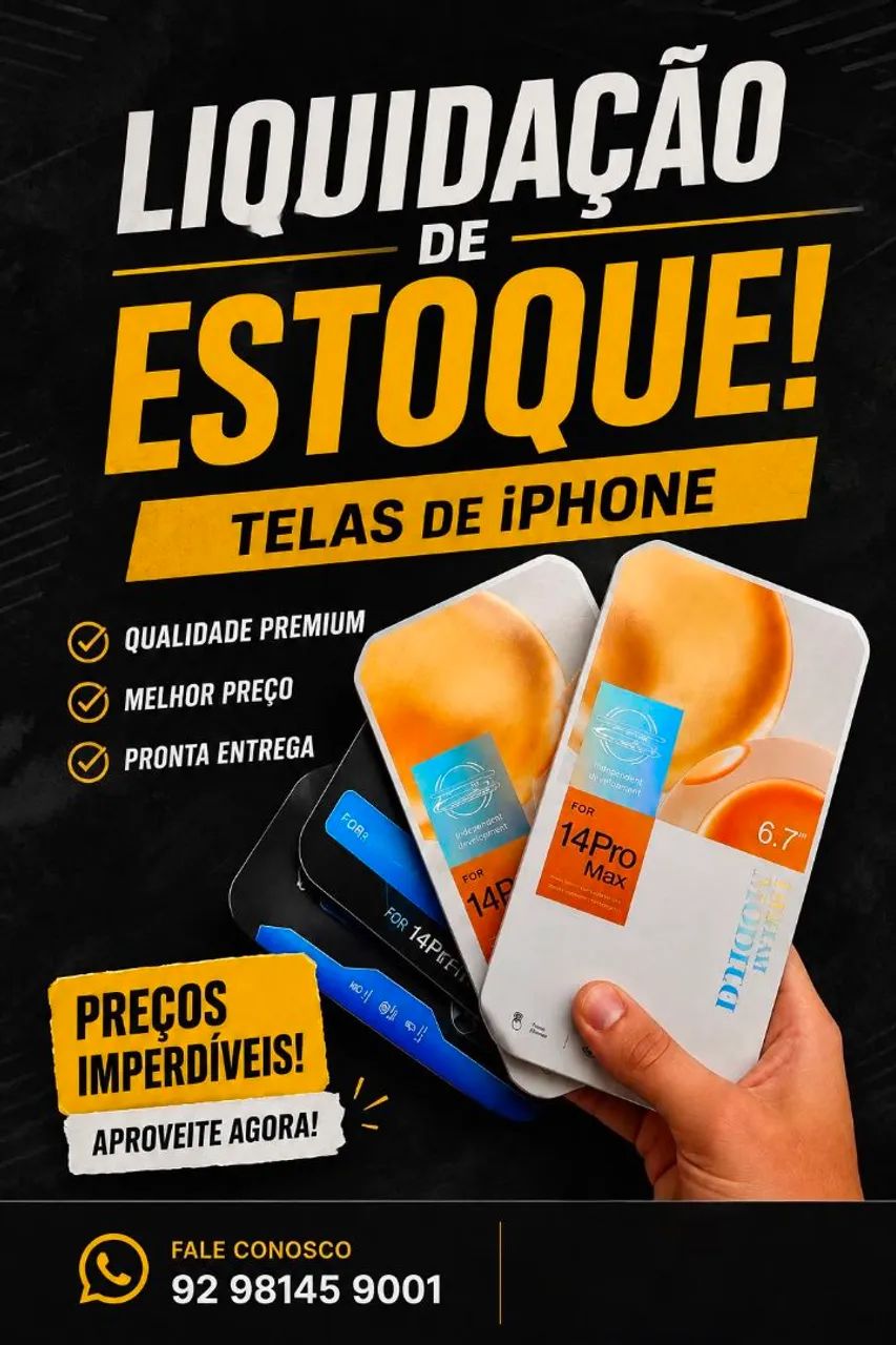 Telas de iPhone e outros modelos - Liquidação de Estoque | Pronta Entrega