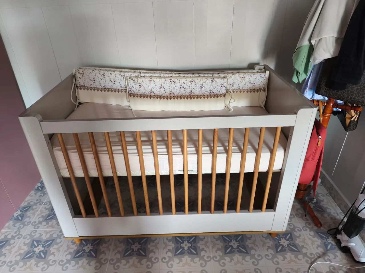 Berço americano/mini cama + colchão +kit berço