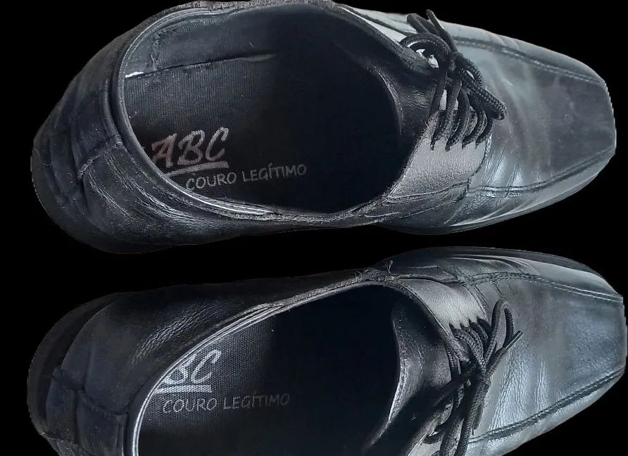 Sapato de couro legítimo preto n.43 - Foto 3
