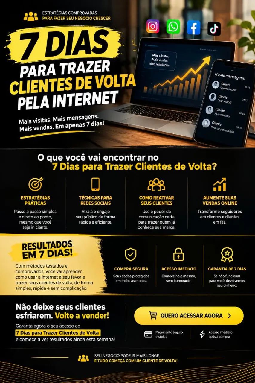 7 dias para trazer clientes de volta pela internet
