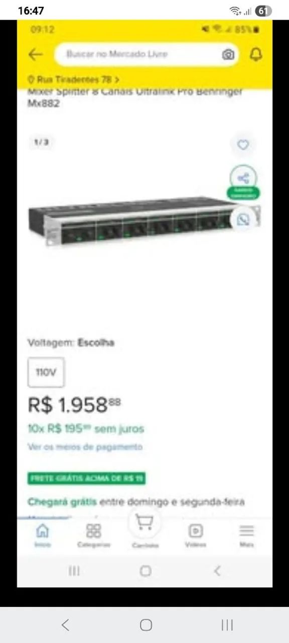 Console de mixagem analógica 