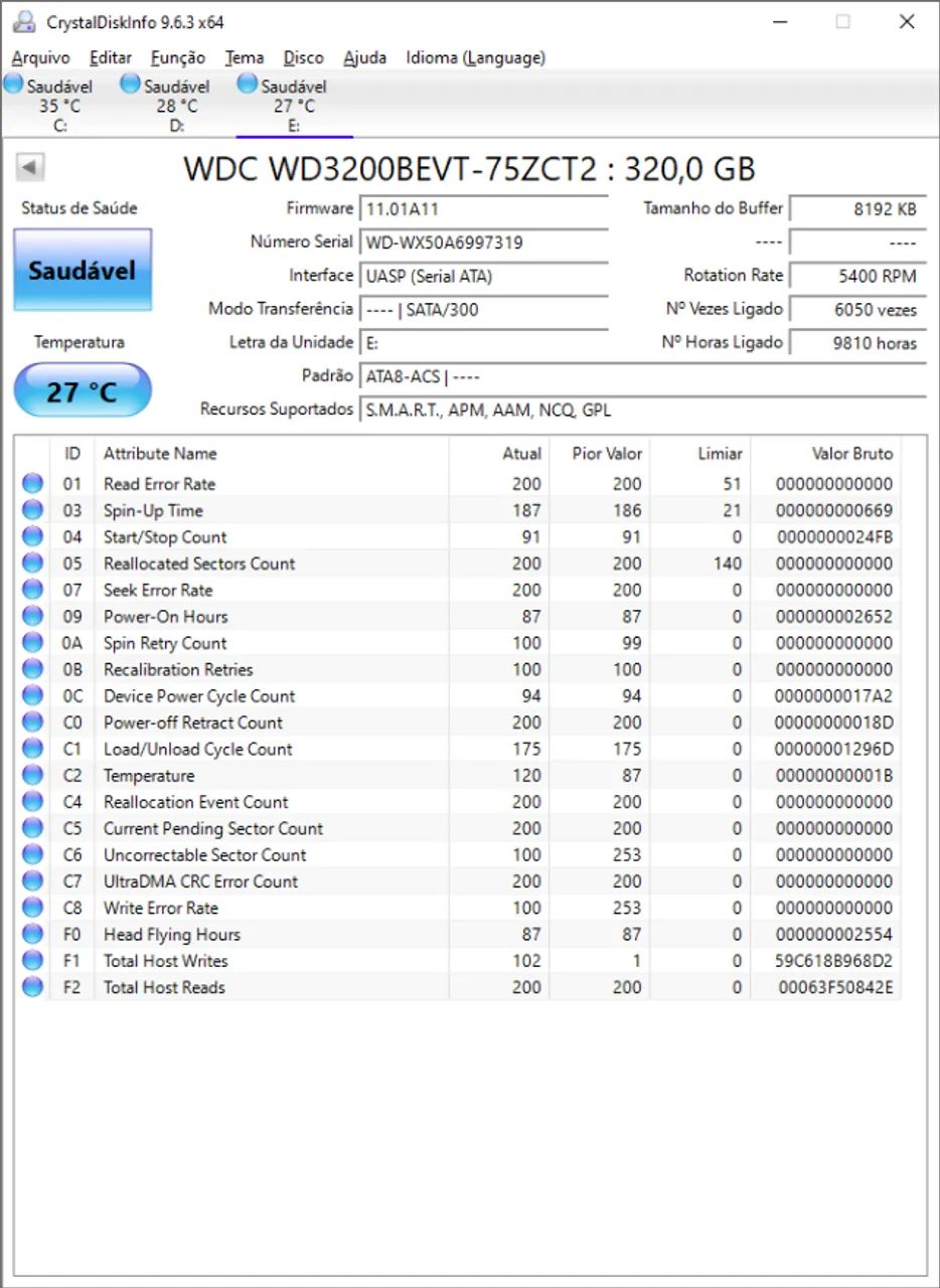 HD Western Digital (WD) 320GB SATA2.5" - Testado e Saudável - Foto 2