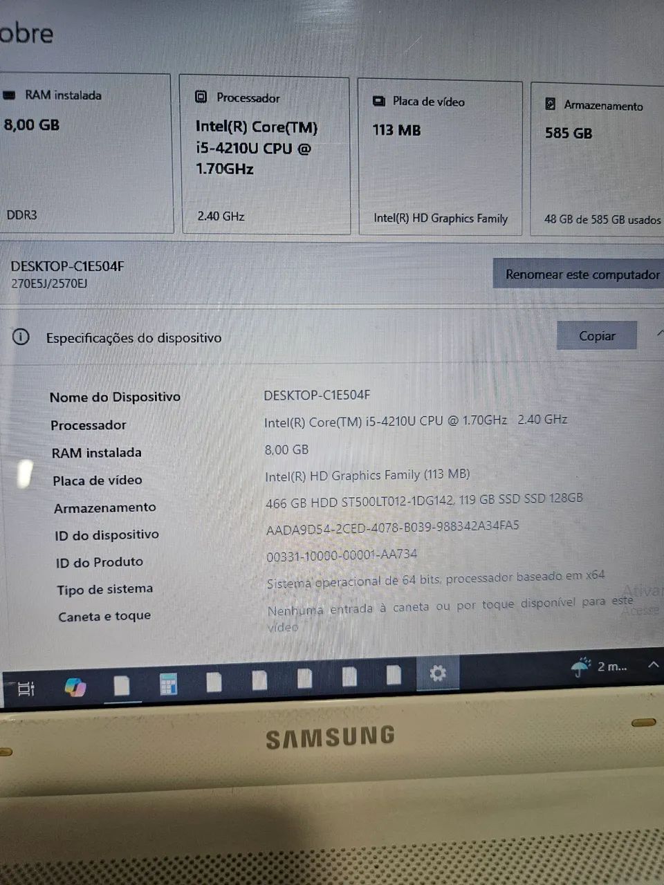 Notebook SAMSUNG SSD + core i5 - Foto 4