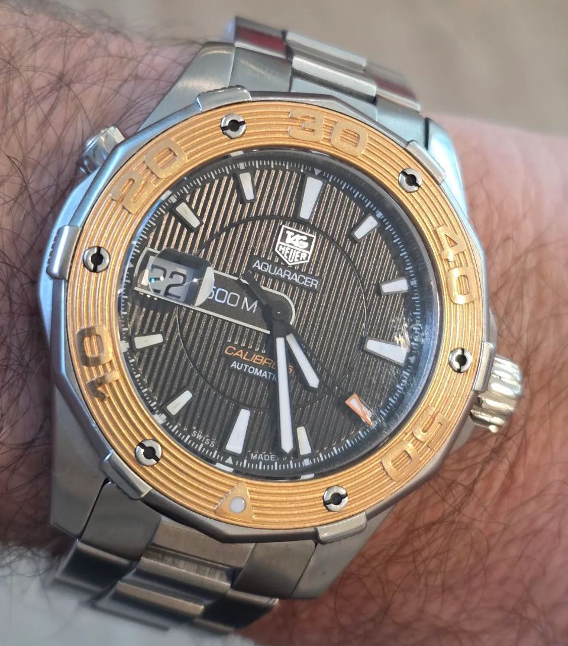 Relógio Tag Heuer calibre 5 . 500 m. Automático.  Aço e ouro sólido.  - Foto 2