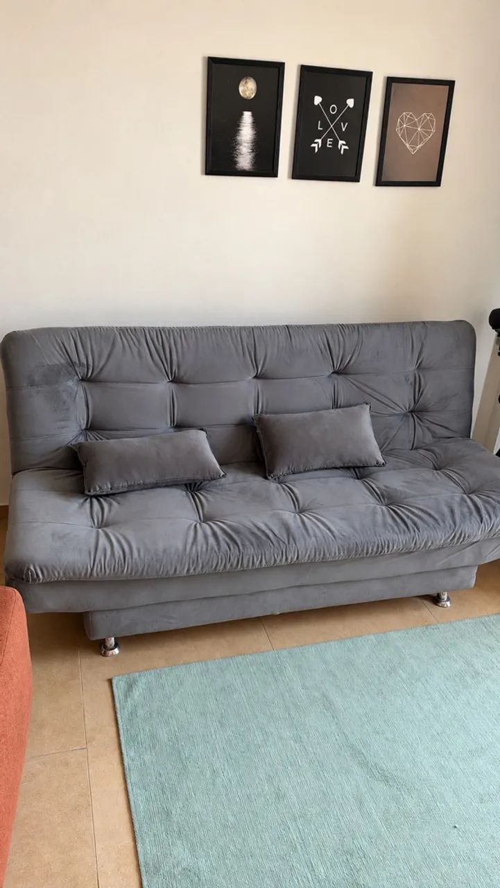 Sofá cama cinza 