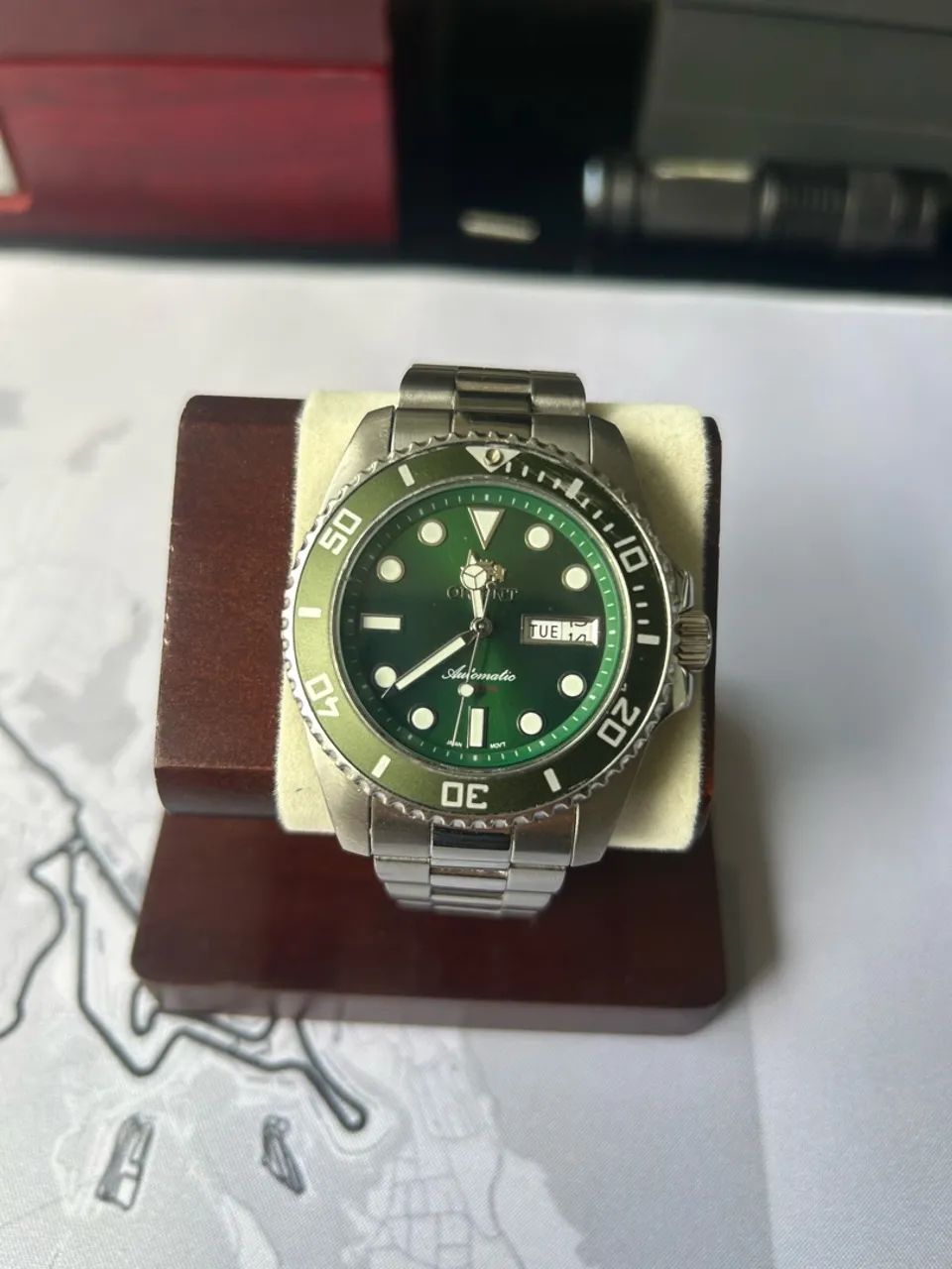 Relógio Orient Automático Submariner Verde - Foto 2